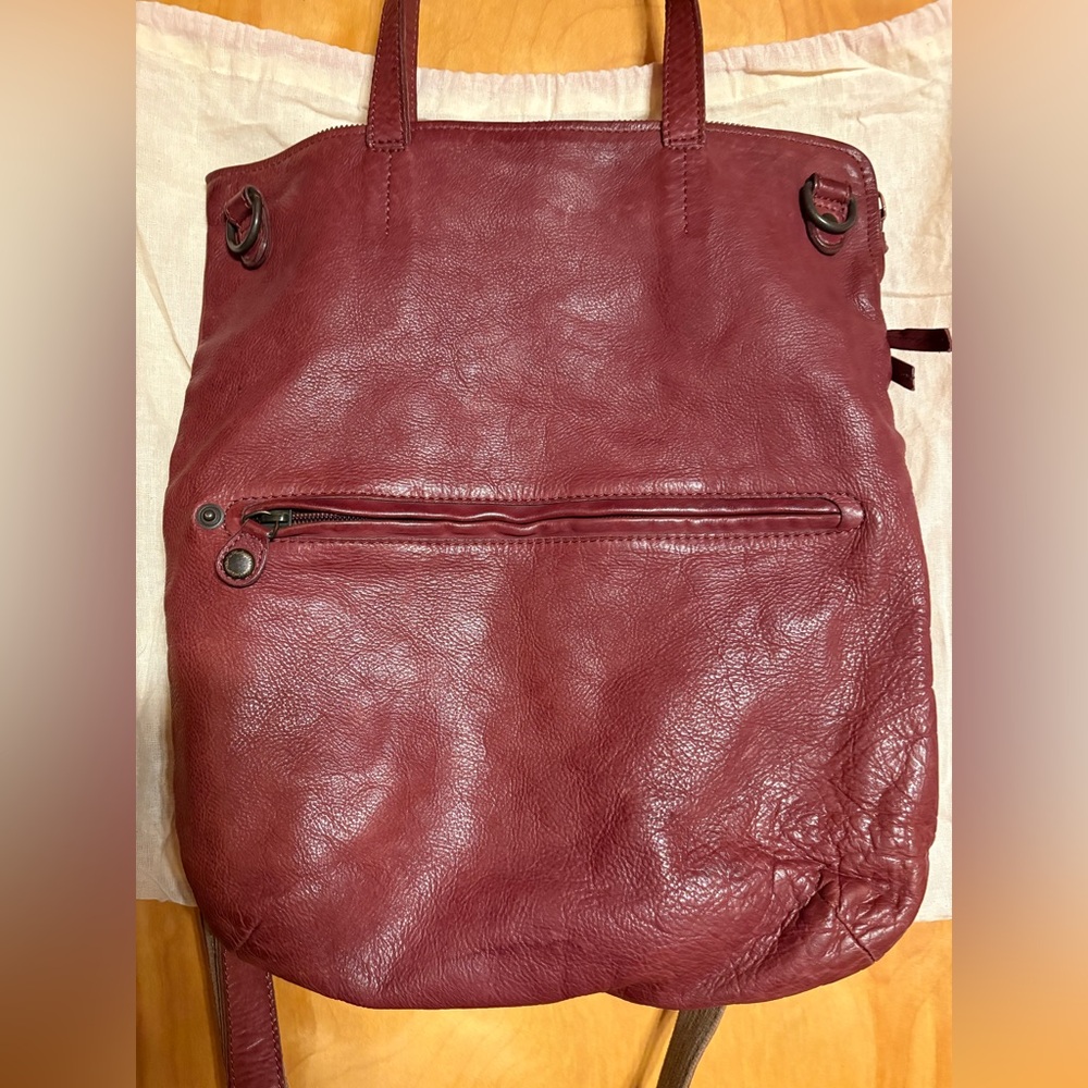 Aunts and Uncles Deep Burgundy Leather Crossbody Bag - Picture 4 of 7